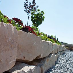 Meollons pour mur de jardin, pierre calcaire Jura beige Fissuré, 8-15/15-25/30-50 cm