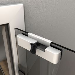 Système de fermeture Kilsgaard Kinetix Kit acier inoxydable blanc Ferme-porte Amortisseur de porte à fermeture douce - facile à installer en rénovation, réduit le bruit et le risque de blessure