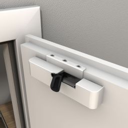 Système de fermeture Kilsgaard Kinetix Kit-Holz Blanc Ferme-porte Ferme-porte adaptable en rénovation pour portes intérieures en bois, avec amortissement intégré et mécanisme de fermeture automatique