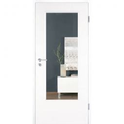 Porte de chambre, bois laqué, Kilsgaard verre blanc type 42/LA différentes variantes de verre au choix, couleur blanche claire similaire à RAL 9010