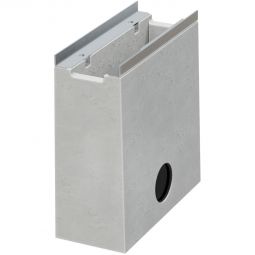 Boîte de collecte linéaire pour caniveau de drainage BIRCOsir 100 pour raccordements de caniveau jusqu'au n° 15/0, avec cadre massif en acier combiné galvanisé à chaud
