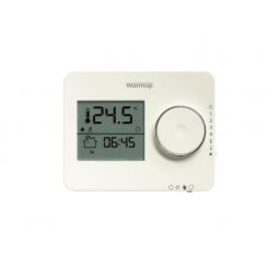 Thermostat numérique programmable Warmup Tempo crème Commande intuitive via un bouton rotatif et un curseur, réglable rapidement en quelques étapes seulement.