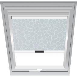 Store occultant Roto ZRV cercles-Grau 3-V56 configurable à partir de la plaque d'immatriculation de votre fenêtre