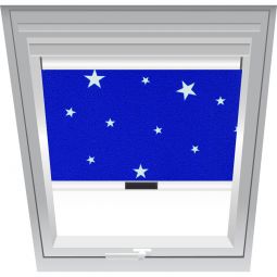 Store occultant Roto ZRV étoiles-bleu-marine 3-V62 configurable à partir de la plaque d'immatriculation de votre fenêtre