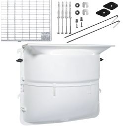 Cour anglaise en kit complet MEA MEAMAX avec grille à mailles 30/10 grille 30/10 et kit de fixation inclus, différentes tailles au choix