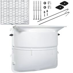 Cour anglaise en kit complet MEA MEAMAX avec grille en métal déployé grille en métal déployé et kit de fixation inclus, différentes tailles au choix