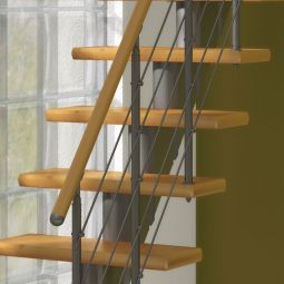 Extension pour rampe escalier acier inox DOLLE - chêne adaptée à la rampe escalier Hamburg et Frankfurt