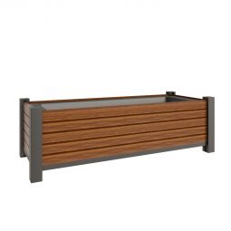 Bac à plantes carré en aluminium TraumGarten SYSTEM Rhombe, couleur bamboo design intemporel rencontre un travail de haute qualité, L/L/H : 129,5 x 52 x 40 cm