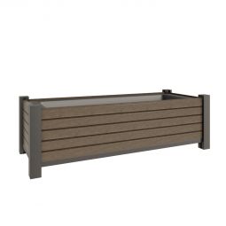 Bac à plantes carrée en aluminium avec insert TraumGarten SYSTEM Rhombe couleur chêne vintage design intemporel rencontre un savoir-faire de haute qualité, L/L/H : 129,5x52x40 cm