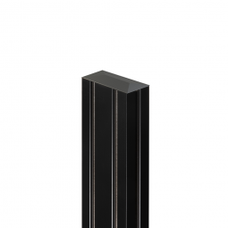Poteau noir, clôture grillage Wellker PAN en aluminium, possibilités de montage variables grâce aux rainures en T, différentes longueurs
