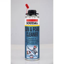 Nettoyant pour pistolets et mousse PU SOUDAL Spécialement conçu pour le nettoyage efficace, intérieur et extérieur, des pistolets à mousse, 500 ml