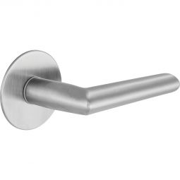 Paire de béquilles Kilsgaard Stockholm Aspect inox avec rosace ronde et ressort de rappel