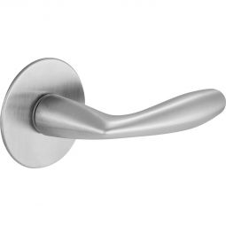 Paire de béquilles Kilsgaard Vitória, acier inoxydable en matériau acier, avec rosace ronde, forme ergonomique et ressort de rappel