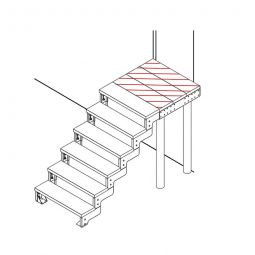 Palier grille caillebotis pour escalier d'éxtérieur DOLLE Gardentop différentes largeur, applicable jusqu'à 264cm