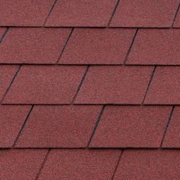 Skan Holz bardeaux bitumineux rectangulaires rouges - bardeaux de toiture Bardeaux rectangulaires, matériel de fixation inclus, superficie de couverture par paquet : 2 m²
