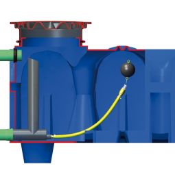 Réservoir plat de rétention Rewatec F-Line y compris réducteur de débit
