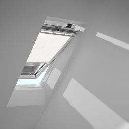 Store duo VELUX anti-chaleur ROP manuelle blanc/noir 1028 store extérieur et store pare-vue, protection efficace contre la lumière et la chaleur, convenable pour divers fenêtre de toit VELUX