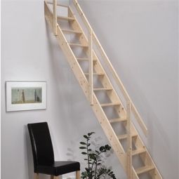 Escalier compact DOLLE Schwerin épicéa rampe incluse, jusqu'à une hauteur entre étage de 283,5 cm