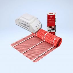 Warmup StickyMat 12V avec transformateur Chauffage mural,Chauffage au sol Le système parfait pour les bancs muraux, au sol, dans les spas et sur les surfaces de couchage, 100 W/m2 maximum à 300 VA
