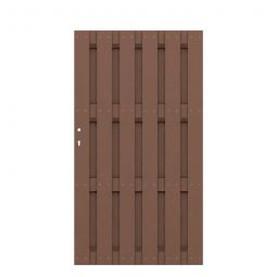 Portail panneau brise-vue composite , TraumGarten JUMBO WPC, marron 98x179cm, sens d'ouverture sélectionnable