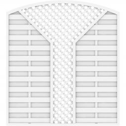 TraumGarten Clôture occultante LONGLIFE ROMO Blanc treillage en V Matière plastique de haute qualité pour fenêtres, résistante à la lumière et aux intempéries, 180x180 (196) cm