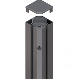 Poteau d'angle à serrage, TraumGarten SYSTEM, anthracite 192,5cm, SYSTEM HPL, SYSTEM bois composite, SYSTEM ALU