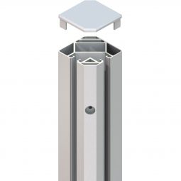 Poteau d'angle à serrage, TraumGarten SYSTEM, argent 192,5cm, SYSTEM HPL, SYSTEM bois composite, SYSTEM ALU