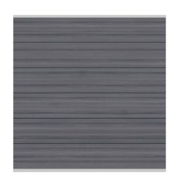 Panneau brise-vue composite gris, TraumGarten SYSTEM WPC PLATINUM XL, profil argent dimensions max. 178x183 cm (Lxh), kit consistent de 6 Profilleisten et 2 profils de finitions