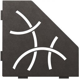 Tablette de douche Schlüter-SHELF-E-S2 TSDA CURVE aluminium à revêtement texturé anthracite foncé étagère pentagonale, 195 x 195 mm