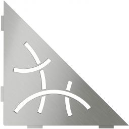 Tablette de douche étagère inox Schlüter SHELF-E-S1 MBW CURVE V2A brossé tablette murale triangulaire, 210x210 mm