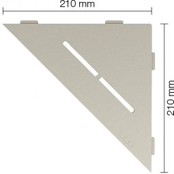 Tablette de douche aluminium Schlüter SHELF-E-S1 TSC PURE crème finition structurée tablette murale triangulaire, 210x210 mm