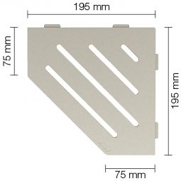 Tablette de douche étagère aluminium Schlüter SHELF-E-S2 TSC WAVE crème finition structurée tablette murale pentagonale, 195x195 mm