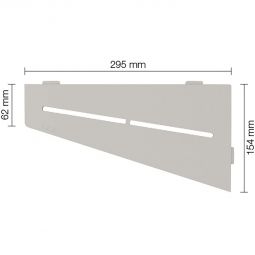 Tablette de douche Schlüter-SHELF-E-S3 TSBG PURE aluminium à revêtement texturé gris beige étagère rectangulaire, 154x295 mm