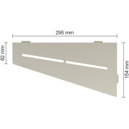 Tablette de douche Schlüter-SHELF-E-S3 TSC PURE aluminium à revêtement texturé crème étagère rectangulaire, 154x295 mm