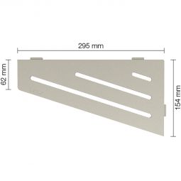 Tablette de douche Schlüter-SHELF-E-S3 TSC WAVE aluminium à revêtement texturé crème étagère rectangulaire, 154x295 mm