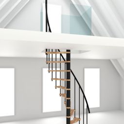 Escalier en colimaçon Minka Suono Smart hêtre noir Rampe incluse