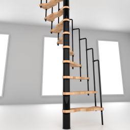 Escalier colimçon Minka Suono hêtre noir  inkl. Metallgeländer