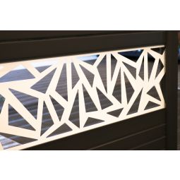 Clôture pare-vue TraumGarten SYSTEM Profilé décoratif Trigon blanc disponible en deux hauteurs, 15 et 30 cm.