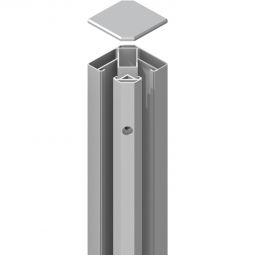 Poteau d'angle à serrage, TraumGarten SYSTEM, argent 192,5cm, SYSTEM HPL, SYSTEM bois composite, SYSTEM ALU