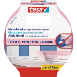Ruban de masquage tesa pour papier peints 25 m différentes largeurs, extra fin et résistant à la déchirure, pour les supports sensibles à l'intérieur