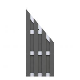 Panneau brise-vue bois composite-aluminium, TraumGarten JUMBO anthracite, raccordement 74x179 sur 90cm, lamelles: 10x115mm