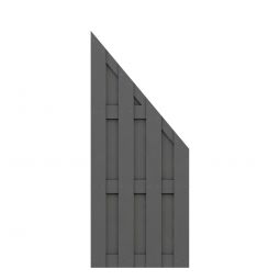 Panneau brise-vue bois composite, TraumGarten JUMBO anthracite, raccordement 74x179 sur 90cm, Lamelles: 10x115mm