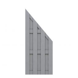 Panneau brise-vue bois composite, TraumGarten JUMBO gris, raccordement 74x179 sur 90cm, Lamelles: 10x115mm