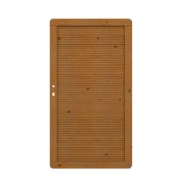 Portail panneau brise-vue bois, TraumGarten ARZAGO marron 98x179cm, sens d'ouverture sélectionnable
