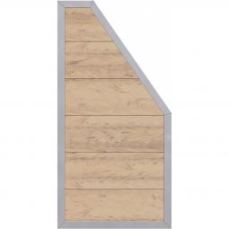 Panneau brise-vue bois composite, TraumGarten DESIGN sable, raccordement Cadre aluminium thermolaqué 66x40mm