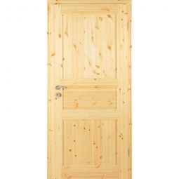 Porte de chambre avec huisserie type 02/03 bois de pin non traité, Kilsgaard facile à configurer, cadre profilé et panneau de porte avec chant d'angle en bois massif