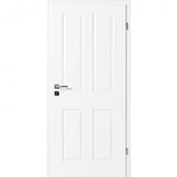 Porte de chambre blanche type 20/04 laquée, Kilsgaard avec fraisage de la surface et insert en bois massif de haute qualité, blanche claire similaire à RAL 9010