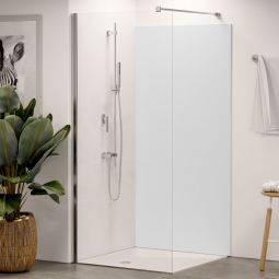 Panneau mural douche aluminium composite Winwall Basics blanc vendu à l'unité ou en set, différentes tailles au choix
