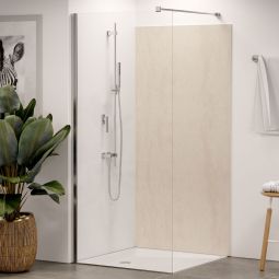 Panneau mural douche aluminium composite Winwall Feinsteinzeug beige vendu à l'unité ou en set, différentes tailles au choix
