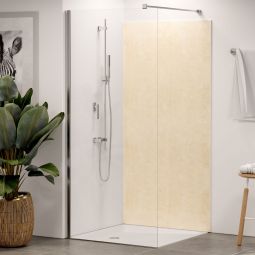 Panneau mural douche aluminium composite Winwall Kalkstein beige vendu à l'unité ou en set, différentes tailles au choix